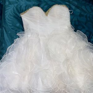 Short White Puff Dress